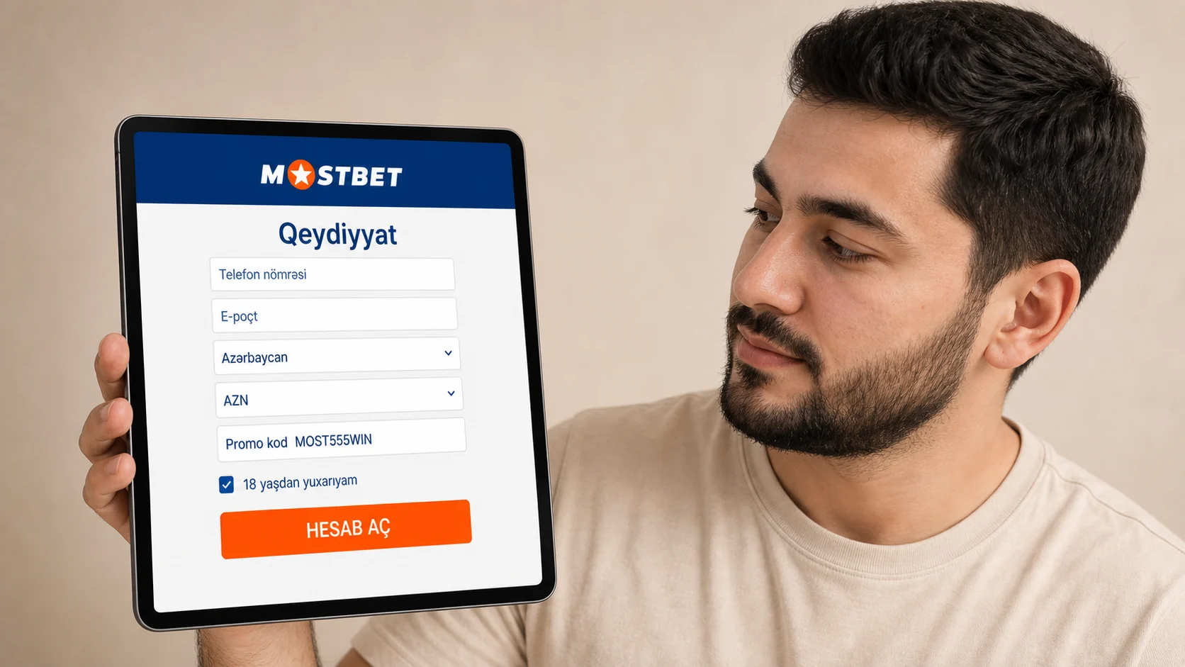 Mostbet qeydiyyat formasının Azərbaycan dilində nümunəsi