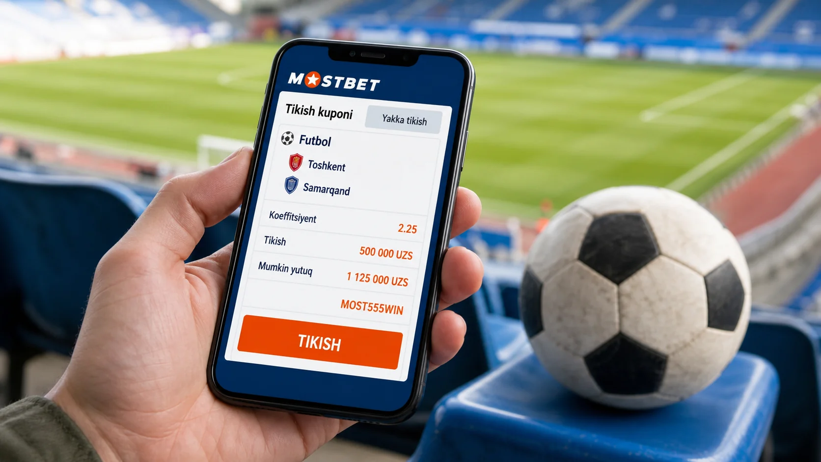 Mostbet sport kuponining o‘zbekcha namunasi